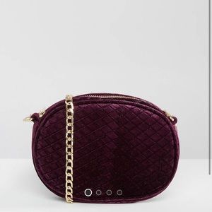 Missguided Velvet Quilted Crossbody Bag NWT